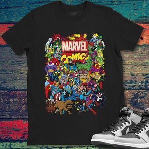 Marvel Comics Heroes Group Shot Graphic Unisex Gift T-Shirt For Men Women
